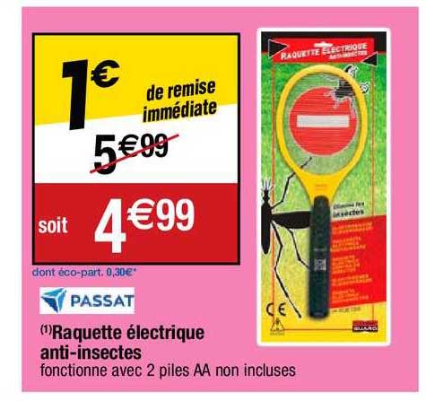 raquette électrique anti-insectes passat