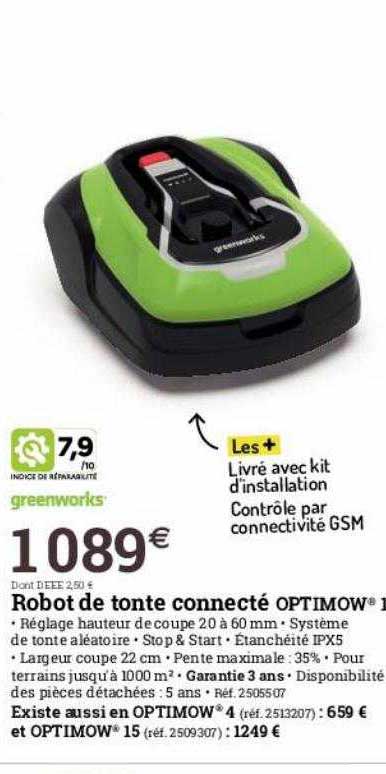 robot de tonte connecté optimow
