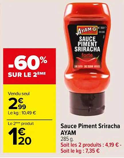 Sauce Piment Sriracha Ayam