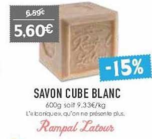 Savon Cube Blanc Rampal Latour