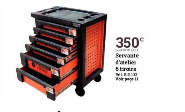 servante d'atelier 6 tiroirs