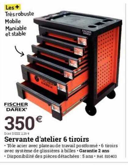 servante d'atelier 6 tiroirs