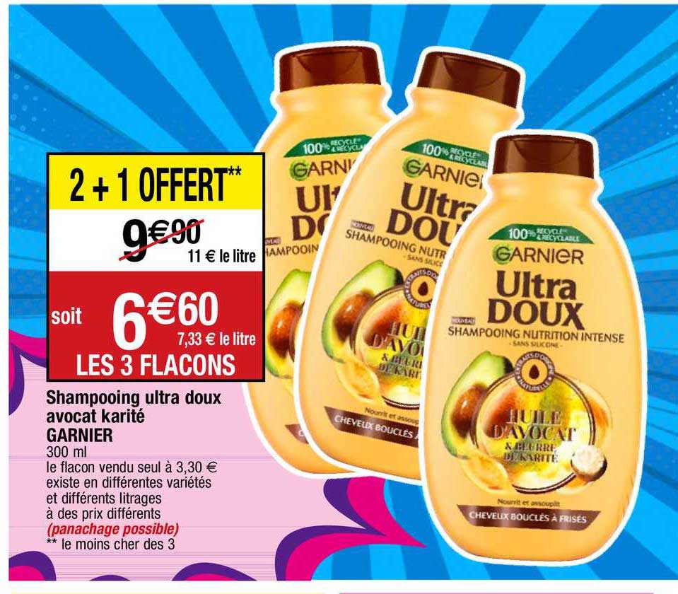 Shampooing Ultra Doux Avocat Karité Garnier