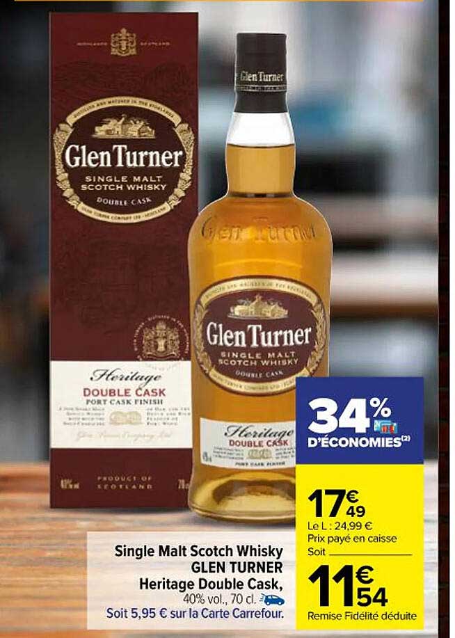single malt scotch whisky glen turner heritage double cask