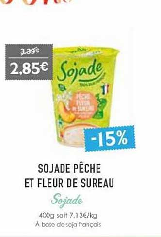 sojade pêche et fleur de sureau sojade