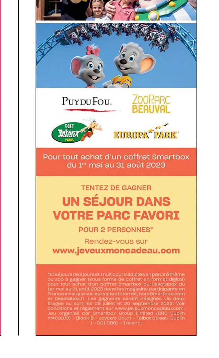 tentez de gagner un séjour dans votre parc favori pour 2 personnes