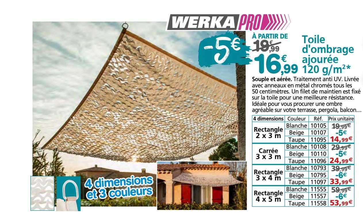 toile d'ombrage ajourée 120 g-m²