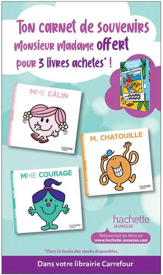 ton carnet de souvenirs monsieur madame offert pour 3 livres ahetés