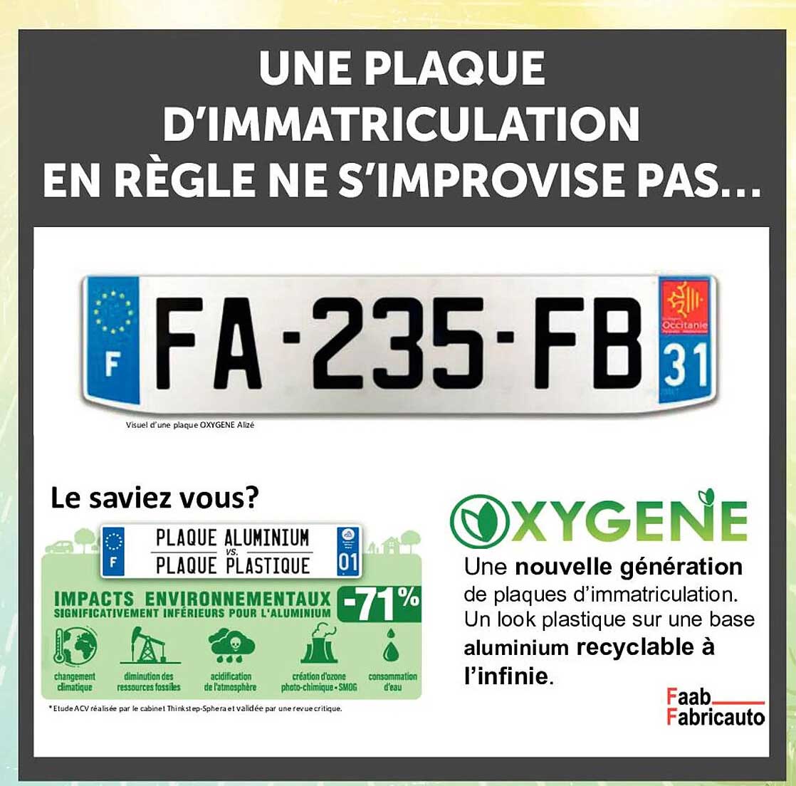 une plaque d'immatriculation en règle