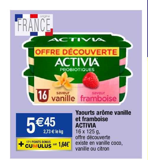Yaourts Arôme Vanille Et Framboise Activia