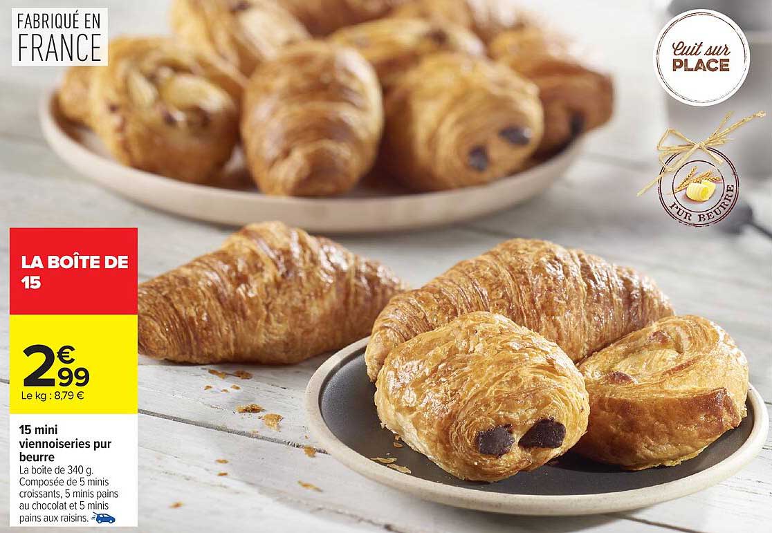 15 mini viennoiseries pur beurre