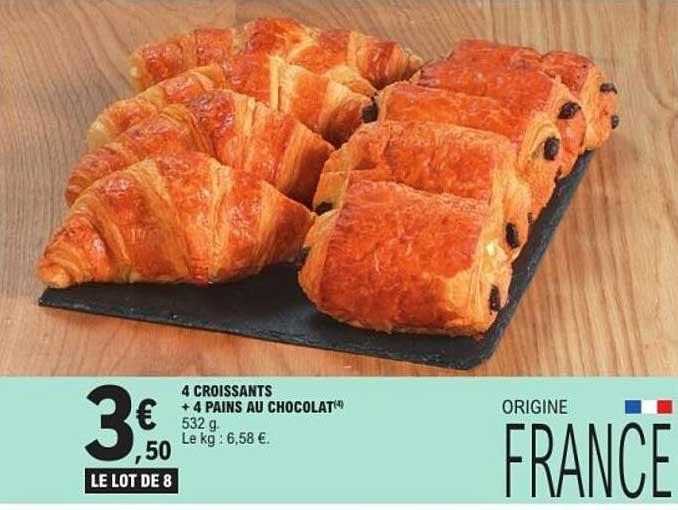 4 CROISSANTS + 4 PAINS AU CHOCOLAT