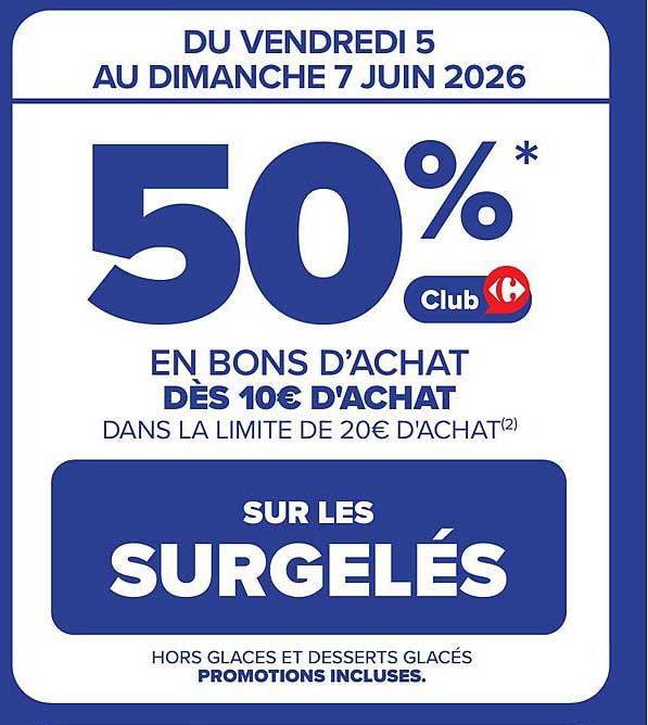 50% sur les surgelés