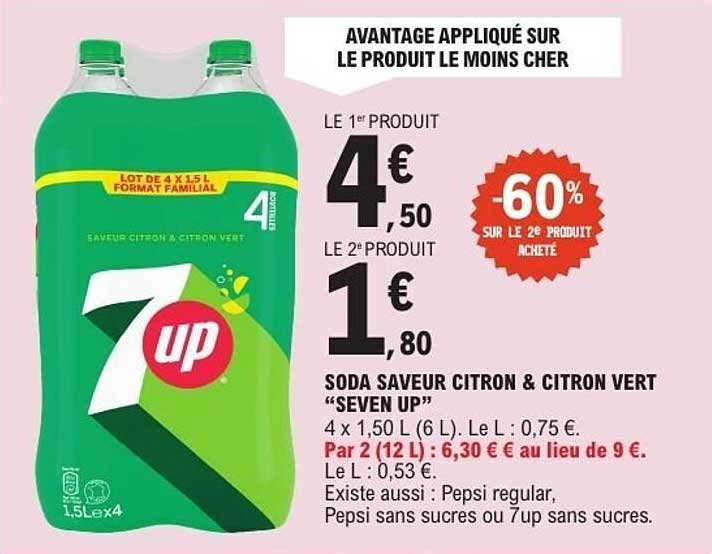 7up soda saveur citron & citron vert
