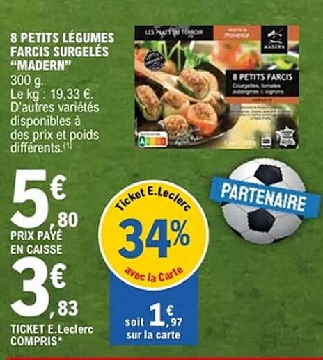 8 PETITS LÉGUMES FARCIS SURGELÉS "MADERN