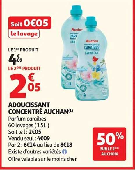 Adoucissant concentré Auchan