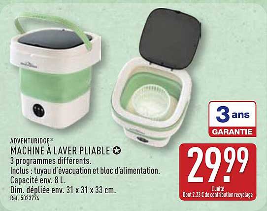 ADVENTURIDGE MACHINE À LAVER PLIABLE
