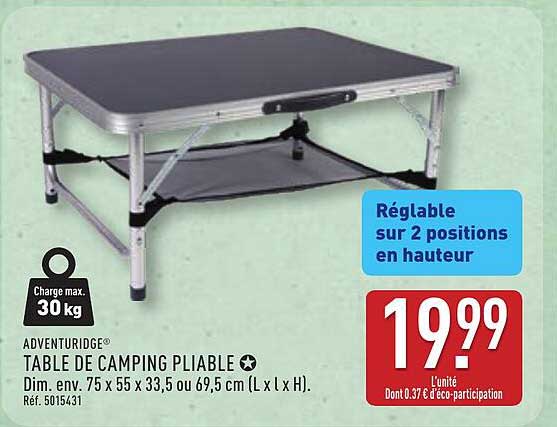 ADVENTURIDGE TABLE DE CAMPING PLIABLE