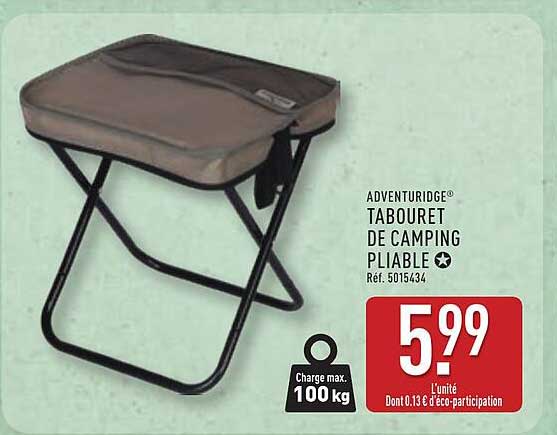 ADVENTURIDGE TABOURET DE CAMPING PLIABLE