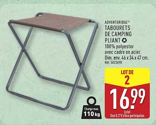ADVENTURIDGE TABOURETS CAMPING PLIANT