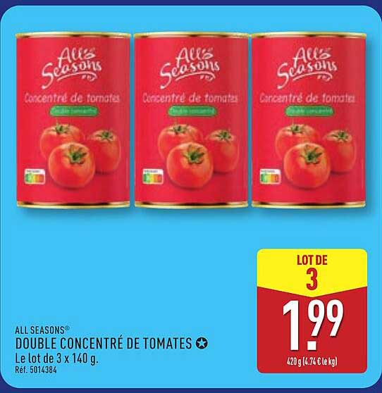 All Seasons Double concentré de tomates