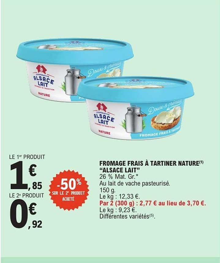 Alsace Lait Fromage frais à tartiner nature