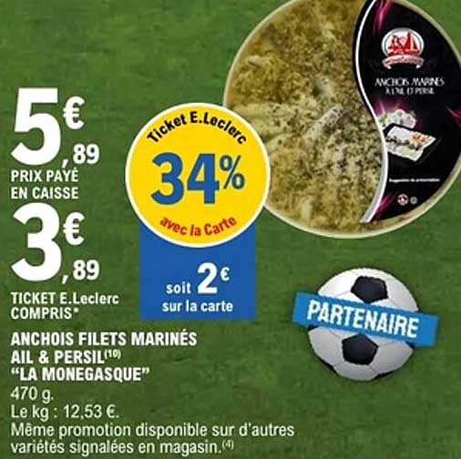 Anchois Filets Marinés Ail & Persil "La Monegasque
