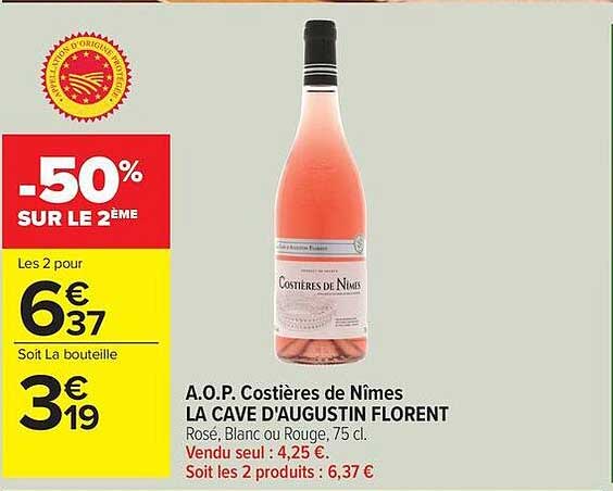 A.O.P. Costières de Nîmes LA CAVE D'AUGUSTIN FLORENT