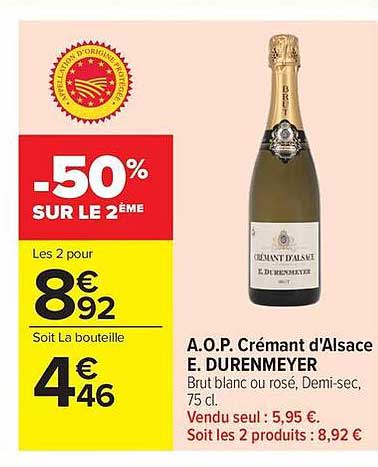 A.O.P. Crémant d'Alsace E. DURENMEYER