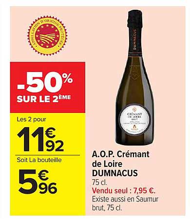 A.O.P Crémant de Loire DUMNACUS