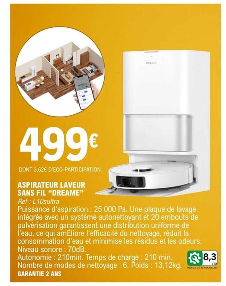 ASPIRATEUR LAVEUR SANS FIL “DREAME”