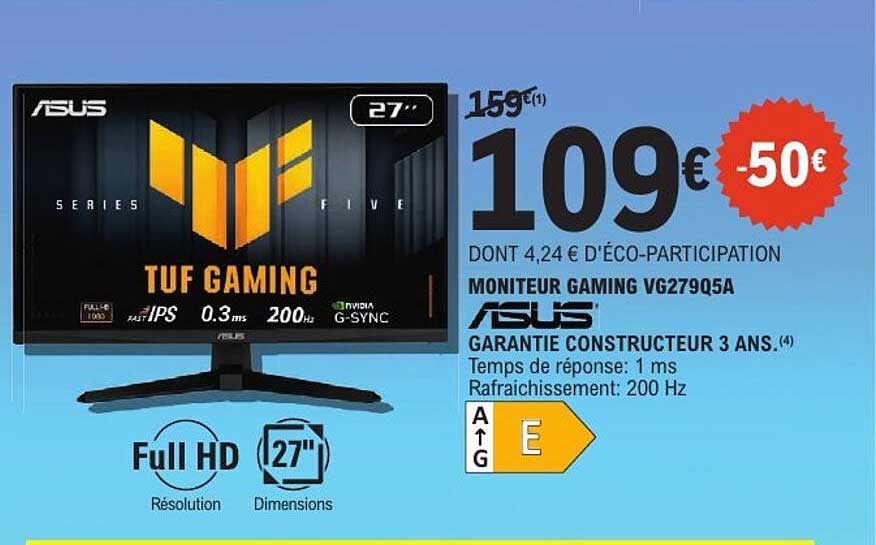 ASUS MONITEUR GAMING VG279Q5A