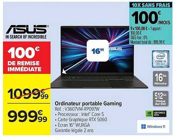 ASUS Ordinateur portable Gaming