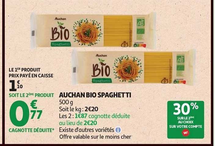 AUCHAN BIO SPAGHETTI