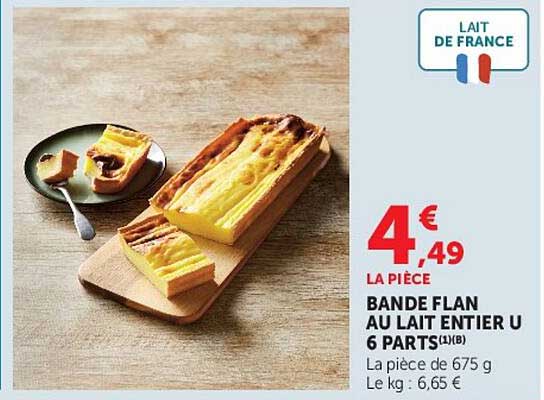 BANDE FLAN AU LAIT ENTIER U 6 PARTS