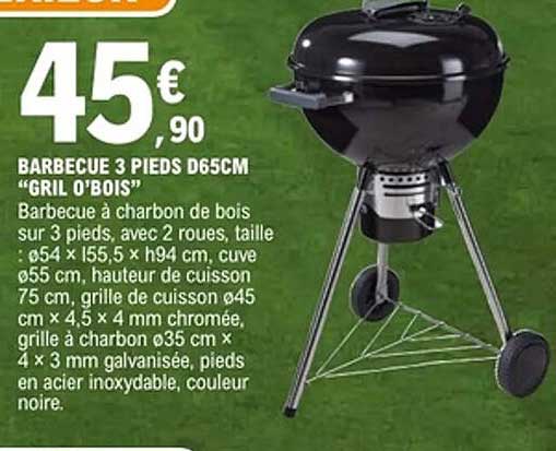 BARBECUE 3 PIEDS D65CM