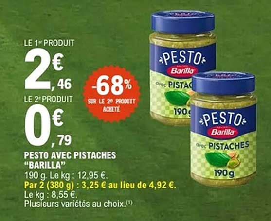 Barilla Pesto avec Pistaches