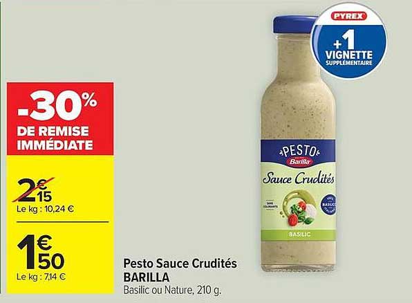 Barilla Pesto Sauce Crudités
