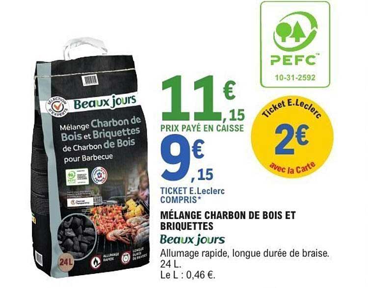 Beaux jours Mélange Charbon de Bois et Briquettes