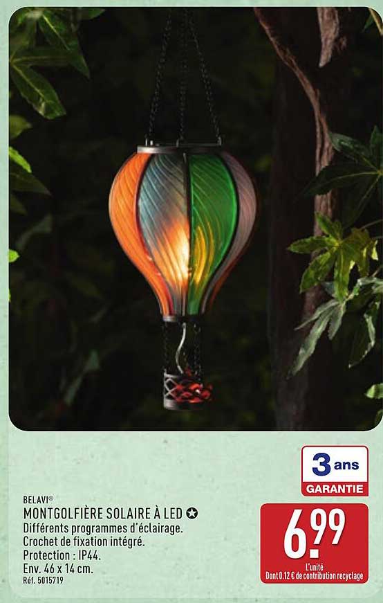 BELAVI Montgolfière solaire à LED