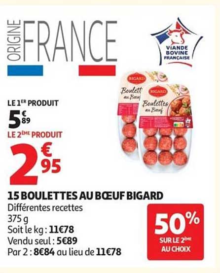 BIGARD 15 BOULETTES AU BŒUF