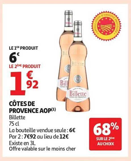 Bilette Côtes de Provence AOP