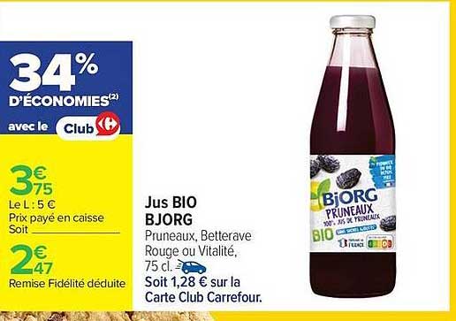 BJORG Pruneaux, Betterave Rouge et Myrtille Vitalité