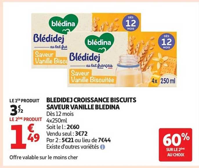 Blédidej Croissance Biscuits Saveur Vanille Blédina