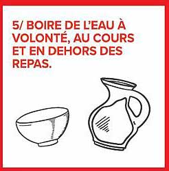 BOIRE DE L'EAU À VOLONTÉ, AU COURS ET EN DEHORS DES REPAS