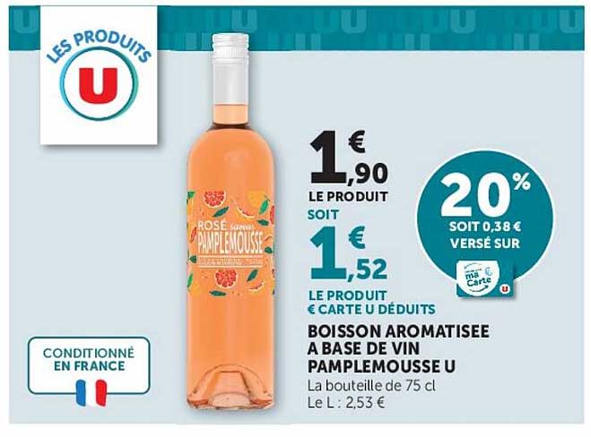 Boisson aromatisee a base de vin pamplemousse U