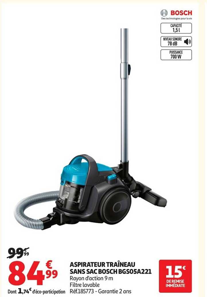 BOSCH ASPIRATEUR TRAÎNEAU SANS SAC