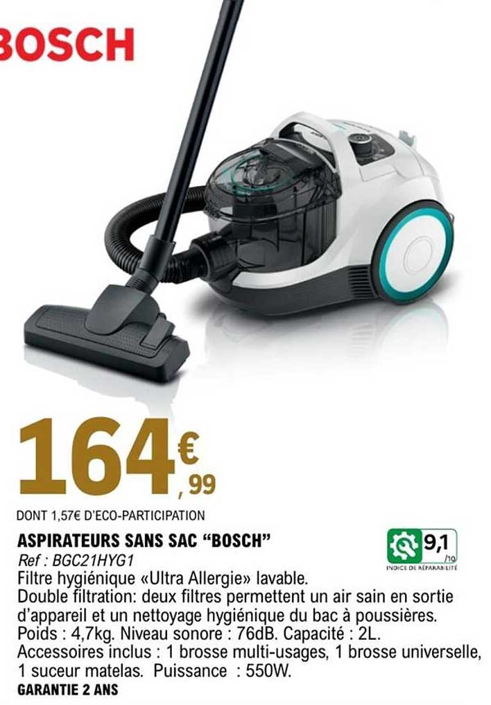 BOSCH ASPIRATEURS SANS SAC
