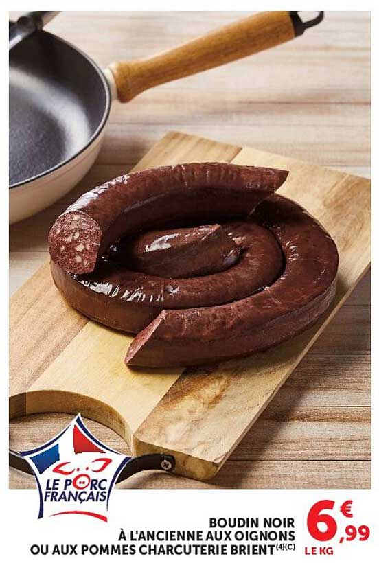 Boudin noir à l'ancienne aux oignons ou aux pommes charcuterie brient