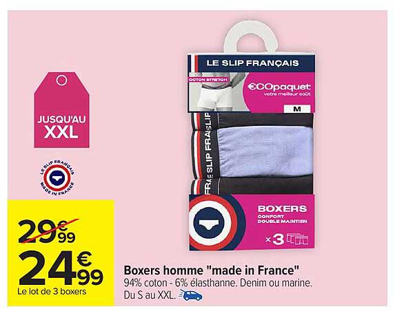 Boxers homme "made in France